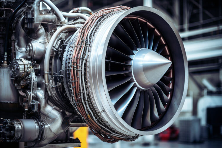 Jetmotor i närbild