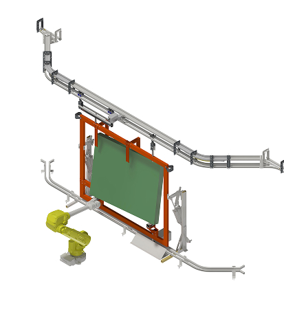 3D-illustration av skiva i hängande ram